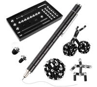 Penna magnetica a forma di scultura fidget in metallo nero, giocattolo per alleviare l'ansia, magnete giocattolo per adolescenti di età compresa tra 8 e 16 anni, regalo di Natale, compleanno, penna