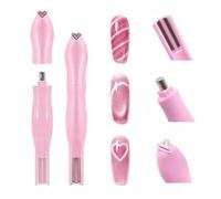 Penna Magnetica Cat Eye Multi-in-One, Magnete per Nail Art a Forma di Cuore, Cilindrico e a Strisce, Strumento per Nail Art, Adatto per Smalto in Gel Cat Eye - Confezione da 2