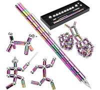 Penna Magnetica Fidget - Strumento Multifunzionale per Scrittura e Concentrazione con 2 Ricariche e 2 Punte Stylus, Gadget Anti-Stress per Adulti(colorato)
