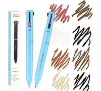 Penna Make Up 4 in 1, MKNZOME Makeup Pen Penna Trucco 4 in 1 Make Up eye liner, Brow Liner, Lip Liner e Highlighter Pen, Multifunzione Impermeabili a Lunga Durata, 2PCS, Blu