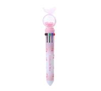 Penna multicolore con paillettes per codifica colore, scrittura, diario, 10 penne da scrittura colorate in 1, penna a multicolore, per bambini, disegni natalizi