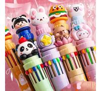 Penna Multicolore Penna A Sfera 0.5mm 10/12 Colori Penna A Sfera Retrattile