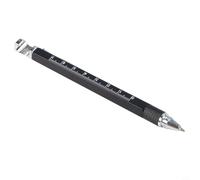 Penna multifunzionale, 7 in 1, supporto per telefono, apribottiglie, righello per gadget da trasporto quotidiano, attrezzatura portatile per officina domestica (nero)