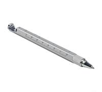 Penna multiuso, 7 in 1, supporto per telefono, apribottiglie, righello, strumento multifunzione per uso quotidiano, ufficio, officina (argento)