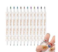 Penna Per 12 Colori Doppia Punta Strumenti Per Doodle | Impermeabili Ad Asciugatura Rapida Penne Smalto Per Unghie Per Fai Da Te Donne Principiante Salone Manicure Casa