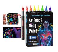 Penna per Body Art 18 Pezzi Fluorescenti Temporanei Impermeabili Al Sudore | Pennarello Per Trucco Viso E Corpo Per Concerti Feste a Tema Festival Cosplay Halloween e Teatro