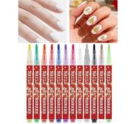 Penna Per Disegno Su Unghie,12 Pezzi Marcatori Decorativi Per Manicure A Lunga Durata | Penna Liner A Punta Per Il Disegno E La Pittura Delle Unghie | Per Donne E Ragazze, Professionisti E Principiant
