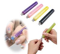 Penna per Dotting con Fiore a 5 Petali, 4 Pezzi, Punta Fine da 1,8mm per Monili di Strass, Testina in Acciaio Inox per Decorazioni Floreali, Ideale per Nail Art fai da te, Principianti e Appassionati
