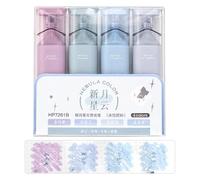 Penna per evidenziatore glitter - set di marcatore pastello estetico da 4 pezzi | Penne a colori a prova di macchie per journaling, prese di appunti, pianificatori, materiali scolastici, scrapbooking,