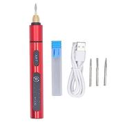 Penna per macchina per incidere ricaricabile, mini macchine per incisione elettrica per incisione Utensili rotanti a batteria Mini set di utensili rotanti Kit mini smerigliatrice (Rossa)