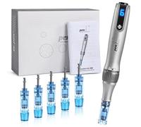 Penna per microneedling M8S, Derma Pen professionale wireless con 6 cartucce di ricambio aghi per Dr Pen M8S (12 pin, 36 pin), 6 velocità regolabili, micro aghi microneedle per viso, cura della pelle