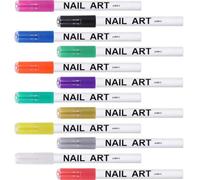 Penna per Nail Art 12 Pezzi in Plastica per Unghie Finte | Uso Personale e Pratica Manicure, Superficie Liscia, Strumento Manuale per Dettagli, per Tecniche e Ragazze