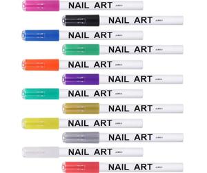 Penna per Nail Art 12 Pezzi in Plastica per Unghie Finte | Uso Personale e Pratica Manicure, Superficie Liscia, Strumento Manuale per Dettagli, per Tecniche e Ragazze