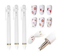 Penna per nail art 4 in 1, 2025, strumenti per punteggiatura rapida per nail art, penna per punteggiatura, kit manicure per nail art, penna a sfera per punteggiatura e pittura (3 pezzi)