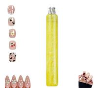 Penna per nail art a 5 petali, strumento per disegni floreali in un solo tratto, puntine per strass con punta fine da 1,8 mm, strumento per nail art fai da te con impugnatura (Giallo)