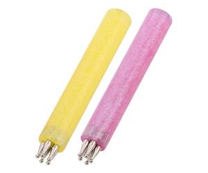 Penna per Nail Art Fiori Acrilico, 2 Pezzi, Giallo Rosa | Strumento Leggero e Facile da Usare, per Studio e Casa, Finitura con Differenza Colore Minima