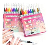 Penna Per Nail Art Impermeabile - 0,02 Pollici, Set Di Penne Per Nail Art Da 12/24 Colori, Alta Copertura, Asciugatura Rapida, Design A Punta Fine, Pennarello Per Nail Art 3D, Disegno(12pcs-2set)