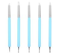 Penna per Nail Art UV Gel a Due Vie in Acrilico e Silicone Blu | Strumento per Manicure Fai e Puntinatura, Riutilizzabile, Facile da Pulire, Non Corrosivo