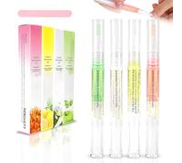 Penna per olio per cuticole per la cura delle unghie,penna per olio per unghie 4PCS con ingredienti naturali,olio per cuticole per unghie,cuticola per olio per unghie per riparare screpolata