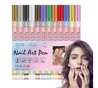 Penna per , penne design per unghie | 12 colori Penne polacche per unghie acriliche - Asciugatura rapida e impermeabile, punteggi sottili punti strumenti di disegno per il design della manicure del ri