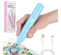 Penna per pittura a diamante, penna elettrica ad alta efficienza, penna a ventosa ricaricabile e senza fili per la pittura a diamante, interruttore a pulsante, non richiede cera