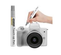 Penna per ritocchi color bianco perla e argento, compatibile con corpi di fotocamera in metallo, per riparare rapidamente graffi su fotocamere reflex e sistema, include punta di ricambio