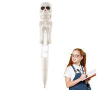 Penna per scheletro Scheletro Penna Scheletro | di Halloween con cranio | 18 cm ABS Fun Pen | Stampa a e leggera a LED | Gadget per studenti per la scuola e il dormitorio per