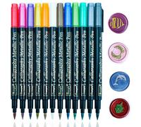 Penna per sigilli a cera, Ioggtser 12 PCS Penna di colore metallico con punta morbida per decorare il modello di sigillo di cera, penna di cera premium per la cera di sigillatura della busta