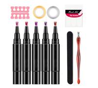 Penna per smalto per unghie - Penna per nail art | Penne gel per unghie | Penne per smalto gel per nail art | 5x Smalto per unghie per disegno e pittura | Kit smalto gel | Smalto per unghie ad asciuga