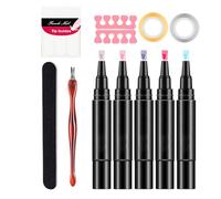 Penna per smalto per unghie - Penna per nail art | Penne gel per unghie | Penne per smalto gel per nail art | 5x Smalto per unghie per disegno e pittura | Kit smalto gel | Smalto per unghie ad asciuga