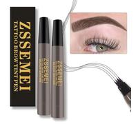 Penna per sopracciglia impermeabile - Matita per sopracciglia con microblading, durata 24 ore, crea un aspetto naturale (Black Brown - 2 PCS)