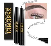 Penna per sopracciglia impermeabile - Matita per sopracciglia con microblading, durata 24 ore, crea un aspetto naturale (Jet Black - 2 PCS)