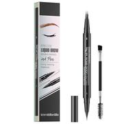 Penna per sopracciglia per microblading, impermeabile, 2 in 1, a doppia punta, con penna a 2 punte e pennello preciso, crea sopracciglia definite dall'aspetto naturale e durano tutto il giorno