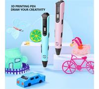 Penna per stampa 3D per l'istruzione dei bambini, una penna magica per disegnare e creare doodle 3D che funziona a temperatura ambiente, con 3 velocità regolabili, sostituzione del filamento con un so