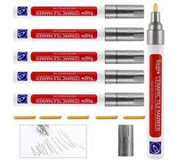 Penna Per Stucco Pareti, 6 Penne Per Piastrelle Grigio, Penna Per Riparazione Stucco, Fughe Piastrelle Pennarello Con Punta Di Ricambio, Penna Per Piastrelle Per Ripristinare Pavimenti, Pareti, Bagni