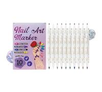 Penna per Unghie 10 Pezzi Strumenti Design Unghie Precise ad Alta | Pennarello Doodle e Puntinatura Per Decorazione, Tracciatura E Disegno Manicure
