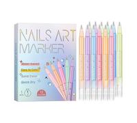 Penna Per Unghie 12 Colori Impermeabile Pennarello da Disegno | Penna Doodle Per Unghie Per Principianti Adolescenti Donne Casa Salon Manicure Feste Pratica Progetto