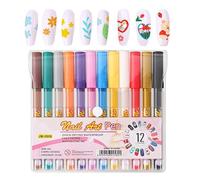 Penna per Unghie | 12 Pezzi Set Completo,Penne per Unghie Asciugatura Rapida per Disegni - Bellezza Mani Piedi per Occasioni Festive Stagionali Quotidiane