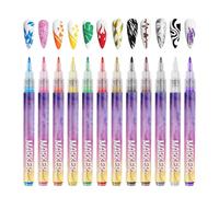 Penna per unghie - Penna per manicure | Un set di penne di design a base d'acqua con 12 colori e una punta sottile da 0,7 mm che facilita il disegno di arte delicata, circa 20 x 10 x 1 cm, leggero 131