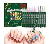 Penna Per Unghie - Pennarelli Per 3D, Set Di Penne Per A 12 Colori | Pennarelli Per Graffiti Fai-da-te Per Unghie - Per Donne E Ragazze, Feste Di Natale, Feste In Casa, Salone -