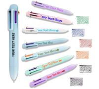 Penna Personalizzata 6-in-1 Multicolore a Sfera con Punta 0.5mm - Penne con Stampa di Testo, Logo o Nome Sfera - Ideale per Aziende Scuola Ufficio Dipendenti Fiere