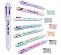 Penna Personalizzata 6-in-1 Multicolore a Sfera con Punta 0.5mm - Penne con Stampa di Testo, Logo o Nome Sfera - Ideale per Aziende Scuola Ufficio Dipendenti Fiere