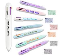 Penna Personalizzata 6-in-1 Multicolore a Sfera con Punta 0.5mm - Penne con Stampa di Testo, Logo o Nome Sfera - Ideale per Aziende Scuola Ufficio Dipendenti Fiere