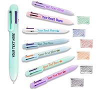 Penna Personalizzata 6-in-1 Multicolore a Sfera con Punta 0.5mm - Penne con Stampa di Testo, Logo o Nome Sfera - Ideale per Aziende Scuola Ufficio Dipendenti Fiere