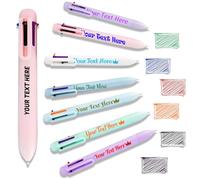 Penna Personalizzata 6-in-1 Multicolore a Sfera con Punta 0.5mm - Penne con Stampa di Testo, Logo o Nome Sfera - Ideale per Aziende Scuola Ufficio Dipendenti Fiere