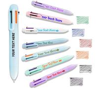 Penna Personalizzata 6-in-1 Multicolore a Sfera con Punta 0.5mm - Penne con Stampa di Testo, Logo o Nome Sfera - Ideale per Aziende Scuola Ufficio Dipendenti Fiere