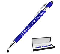 Penna Personalizzata con Incisione Logo Nome Penne Personalizzate Penne Personalizzabili Regalo Penna Personalizzabile per Ufficio Laurea Compleanno Donna Uomo Universitari, Blu