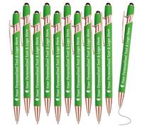 Penna Personalizzata con Incisione Nome Logo 10 Penne Personalizzate Penna Touch Regali Ufficio Datore Di Lavoro Sacerdote Testimone Nozze Laurea, Verde