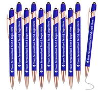 Penna Personalizzata con Incisione Nome Logo 10 Penne Personalizzate Penna Touch Regali Ufficio Datore Di Lavoro Sacerdote Testimone Nozze Laurea, Blu