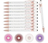 Penna Personalizzata con Incisione Nome Logo 10 Penne Personalizzate Penna Touch Regali Ufficio Datore Di Lavoro Sacerdote Testimone Nozze Laurea, Bianco